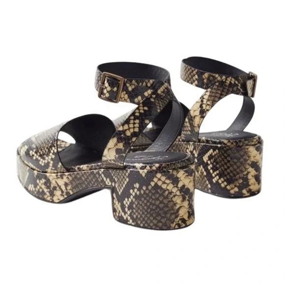NEW Seychelles Calming Influence Python Snake Platform Sandals NWOB Size 9 - Picture 2 of 9